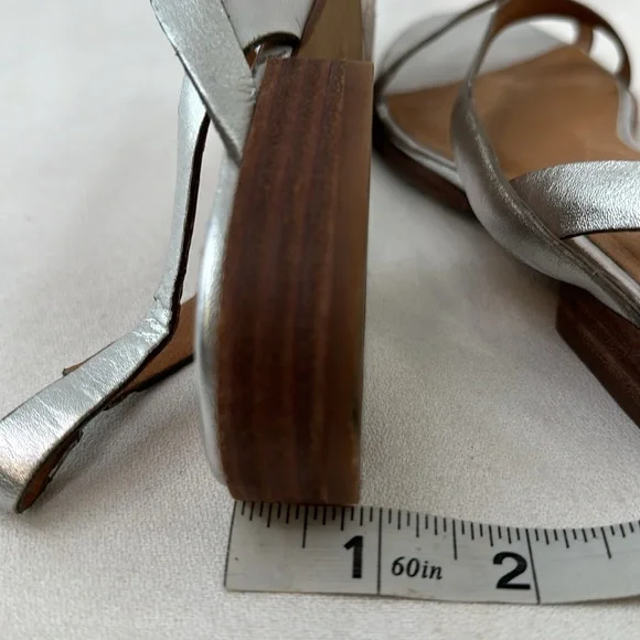 Madewell The Heidi Slingback Sandals in Metallic Silver Sz 9 - Picture 14 of 14